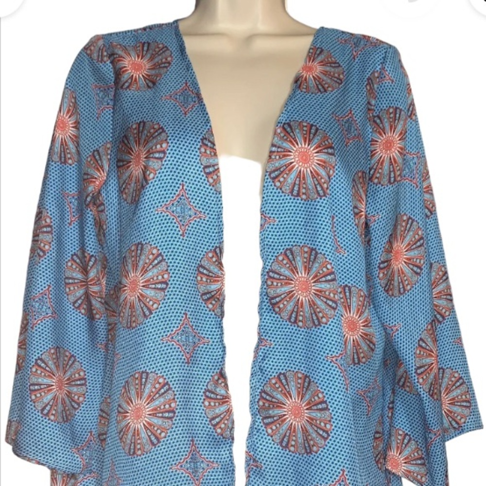 NWT Forever 21 Contemporary Womens Open Front 3/4 Sleeve Cardigan Lined Blue.